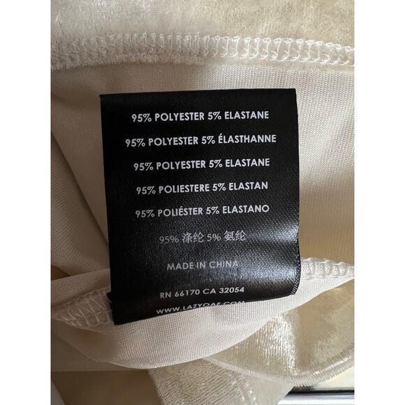 NWT Lazy Oaf Dragon T-Shirt with Pink Dragon Embroidered on a Cream Velvet Sz M - Picture 6 of 7